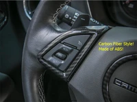 lapetus car steering wheel frame cover trim 3 piece set for chevrolet camaro 2016 2020 carbon fiber look interior kit