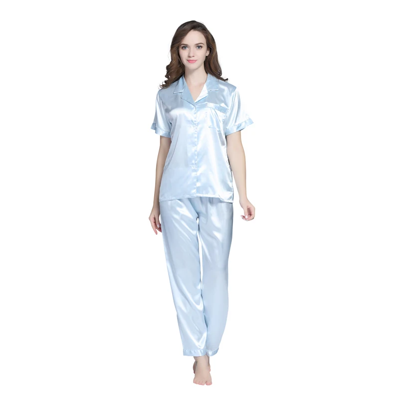 Тони и Кэндис Шелковые Пижамы Установленные Для Женщин Атласные Дам Pijama Лето С
