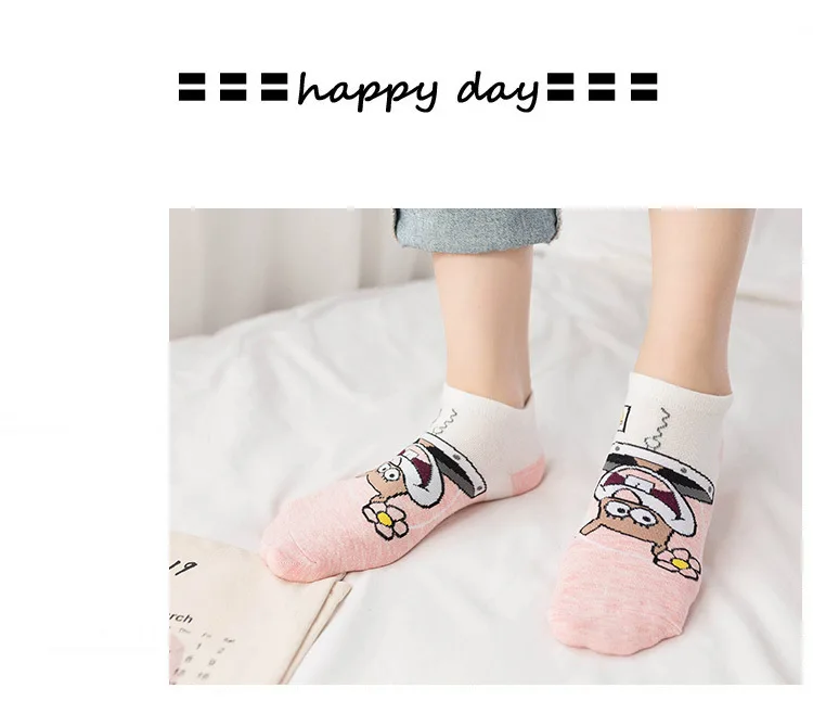 SP& CITY Мультяшные короткие носки женские цветные милые хлопковые короткие носки забавные носки с изображением животных для девочек низкие Дышащие носки для женщин