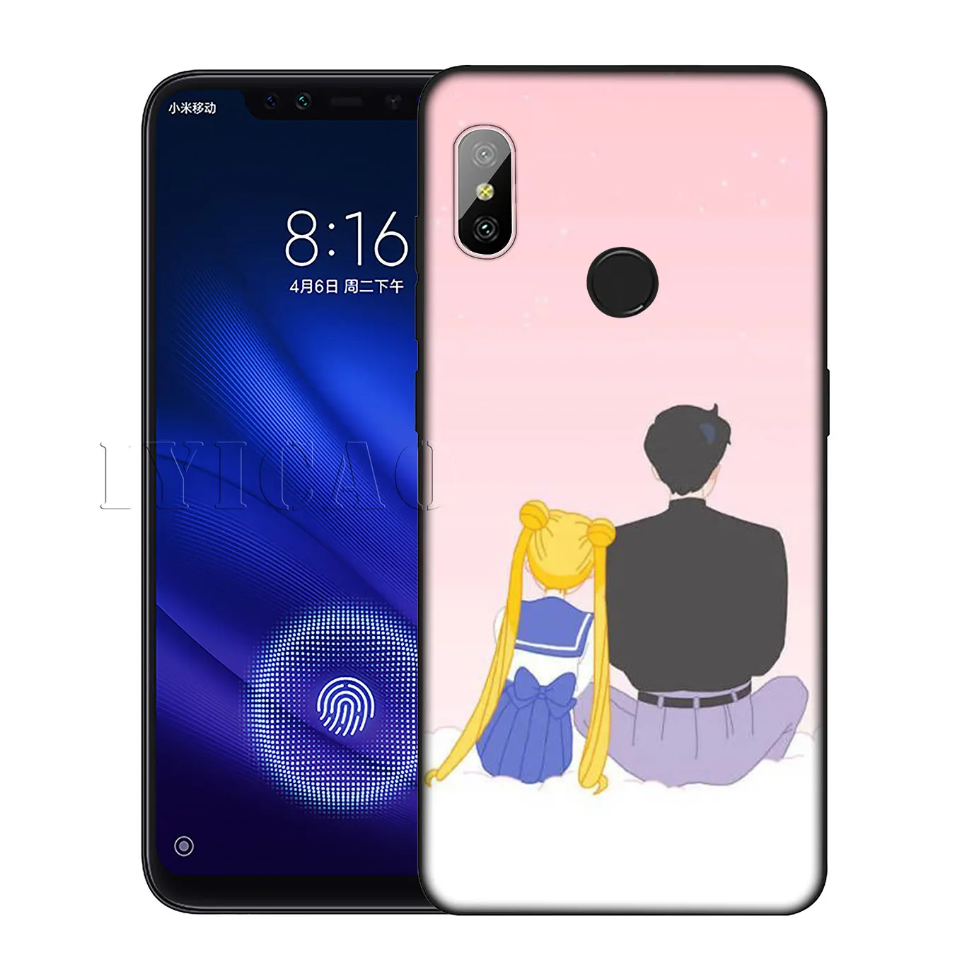 IYICAO Мягкий силиконовый чехол Sailor Moon для Xiaomi Redmi 6A 5A Note 8 7 4 4X 5 Plus 6 Pro черный из