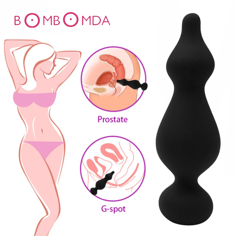 S/M/L Размер Анальная пробка G Spot массажер простаты Мягкая силиконовая бисерные