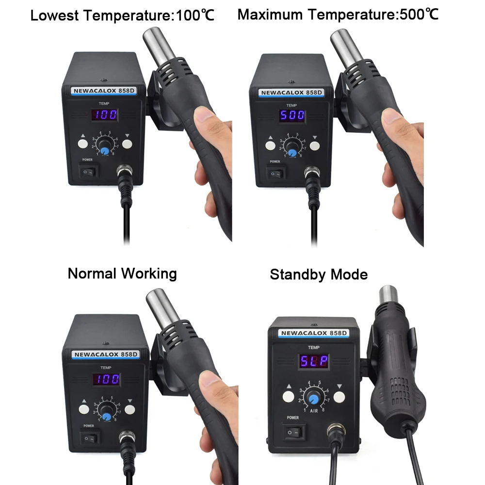 Паяльная станция NEWACALOX 858D EU700W для горячего воздуха паяльная SMD тепловой пистолет