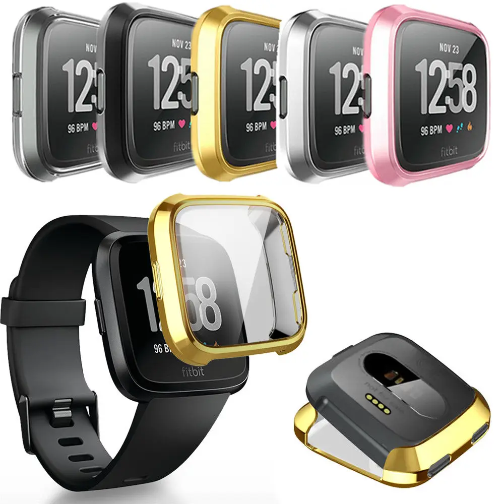 Ультратонкий силиконовый чехол для Fitbit Versa из ТПУ защитная рамка экрана умные