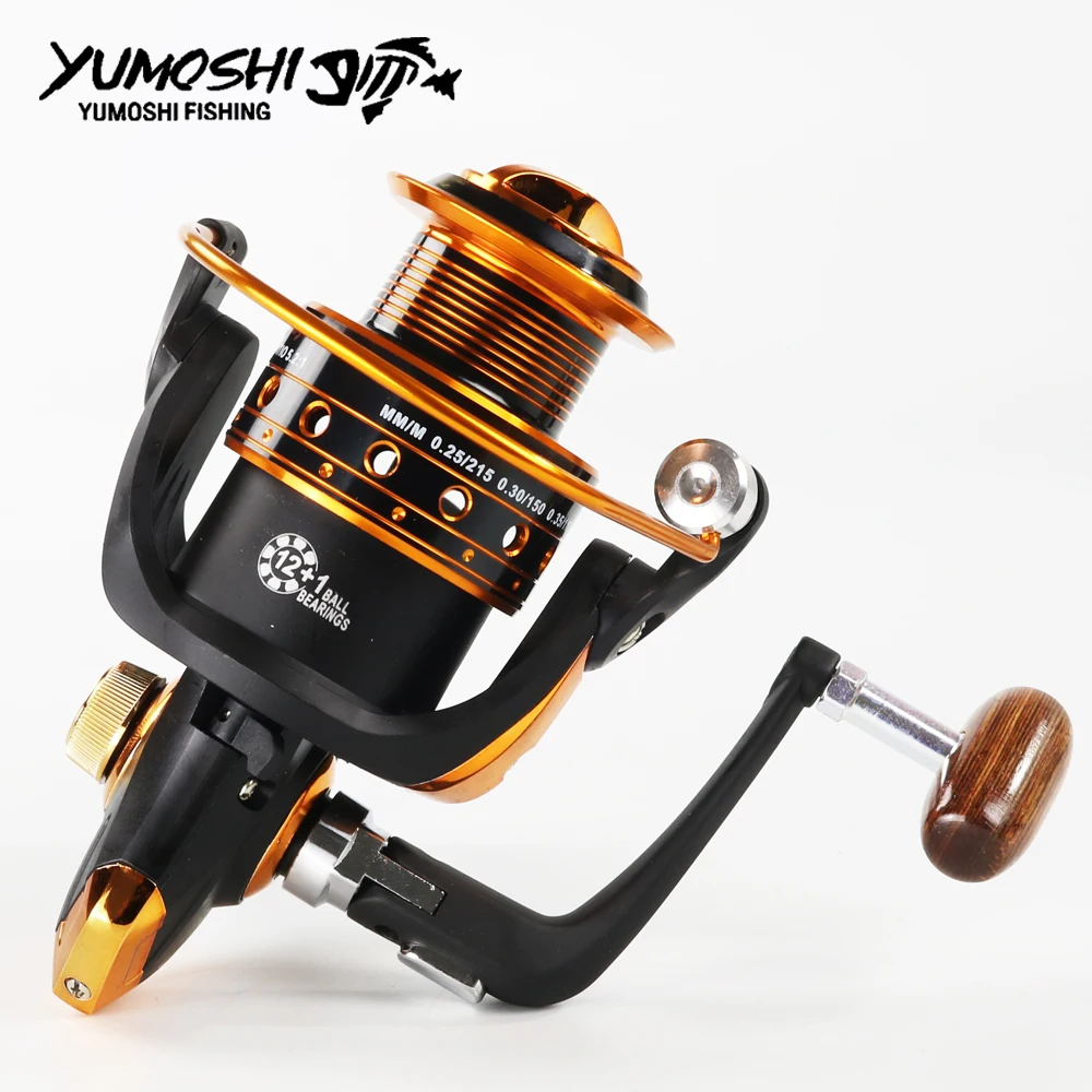 Металлическая спиннинговая Рыболовная катушка YUMOSHI серия 500 9000Series 12 + 1BB 5 5: 1/5.2:1