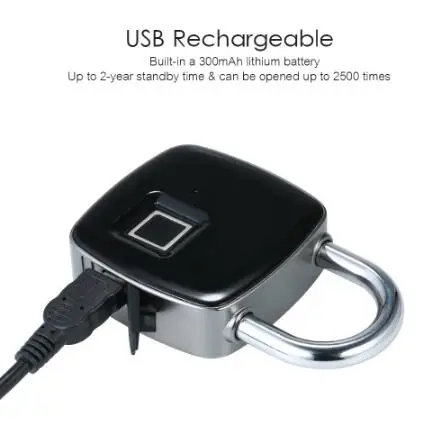 USB Перезаряжаемые смарт-замок без ключа для сканера отпечатка пальца IP65