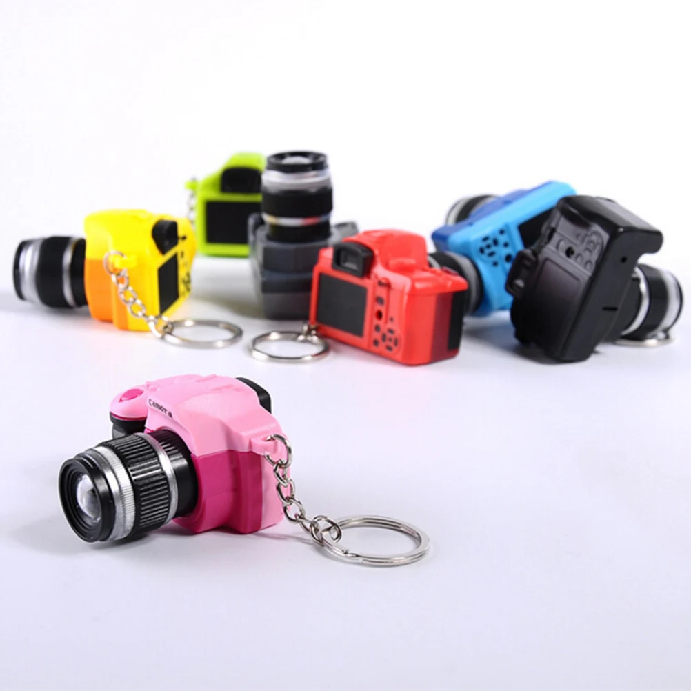 

HOT SALE New Camera Car Key Chains Kids Digital SLR Camera Toy LED Luminous Sound Glowing Pendant Keychain Bag Accessories