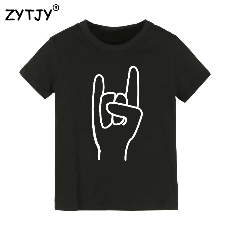 

ROCKER HAND Print Kids tshirt Boy Girl t shirt For Children Toddler Clothes Funny Top Tees Drop Ship Y-41