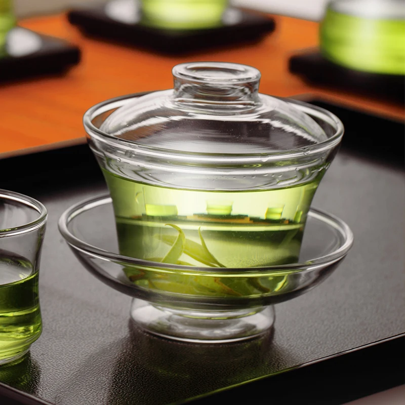Китайский чайный набор Gaiwan плотный термостойкий стеклянный кунг фу Tureen