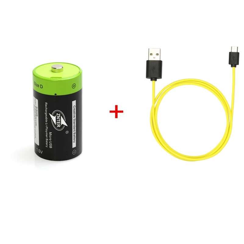 1pcs with usb cable ZNTER 1,5 V 6000mAh Батарея Micro USB аккумуляторная батарея D Lipo батареи для RC камеры Дрон Аксессуары Многофункциональный - Цвет: 1pcs with usb cable