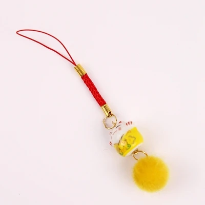 1 шт. Omamori Maneki Neko Fortune Cat Висячие брелки брелок милый меховой колокол украшение подвеска на сумку хороший подарок J30