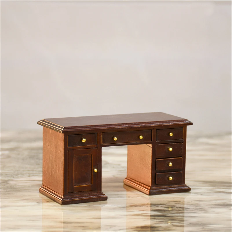 G05-X5097 children baby gift Toy 1:12 Dollhouse mini Furniture Miniature brown color Computer desk 1pcs | Игрушки и хобби