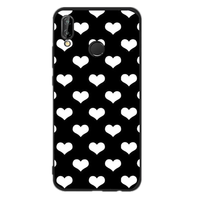 Hot for Huawei Mate 10 lite case P smart Black Line Friends Love Heart Coque P20 Accessories |