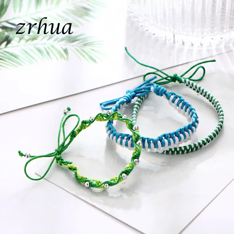 ZRHUA 2018 модные очаровательные розовые/зеленые веревочные браслеты для женщин