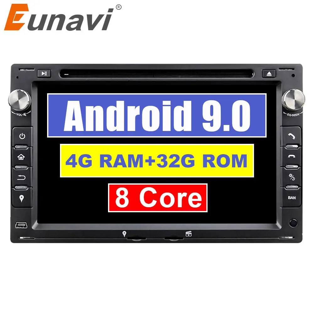 Eunavi 7 ''Восьмиядерный 2 Din Android 9 0 автомобильный dvd радиоплеер gps для VW Glof Bora Passat Mk5