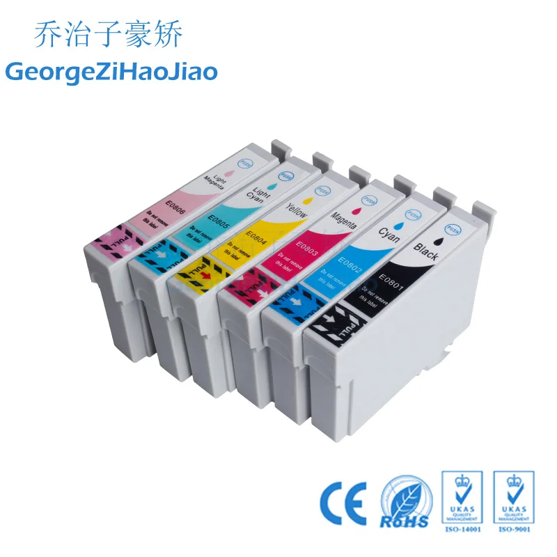 0801XL 1 комплект совместимых чернильных картриджей для EPSON Stylus Photo P50 T59 R265 R285 R360 RX560