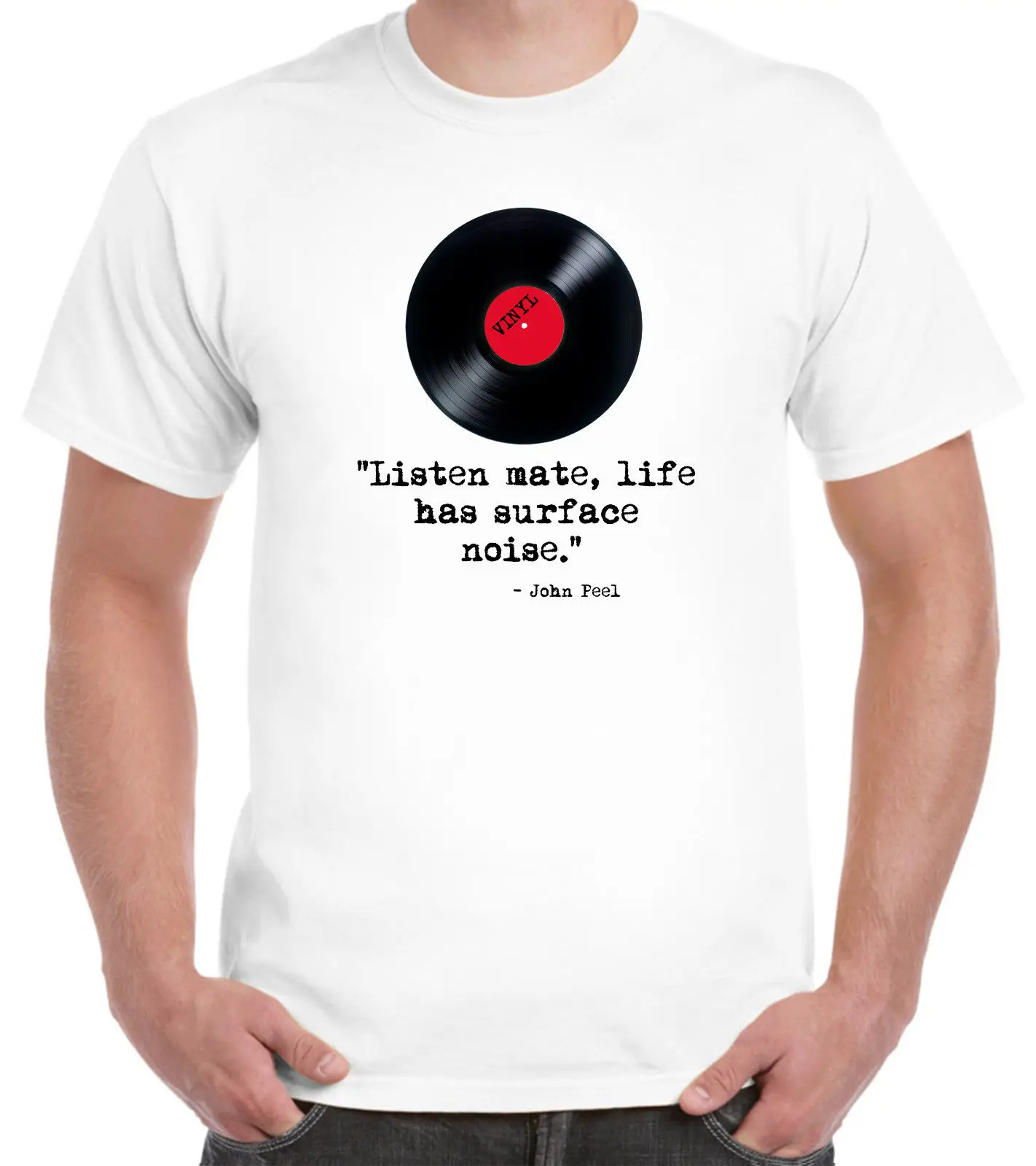 Listen Mate Life Has Surface Noise футболка с принтом John Peel Quote We Love VinylStreetwear забавная одежда Hip Tope
