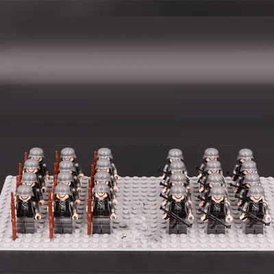 24 шт., строительные блоки для солдатиков playmobil, военные Мини фигурки, оружие, модель оружия, аксессуары, оригинальные игрушки