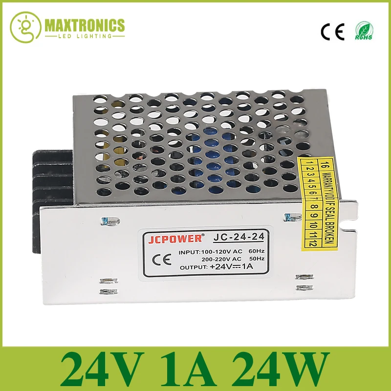 Оптовая цена DC 24V 1A 24W Регулируемый импульсный источник питания для светодиодных