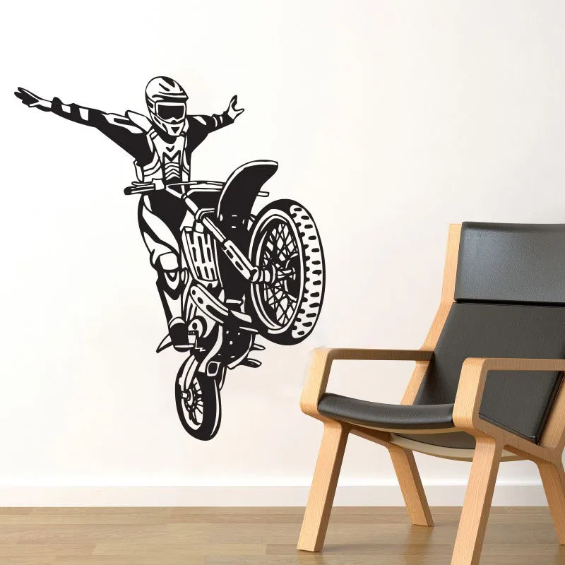 

ZOOYOO Dirt Bike Настенная Наклейка для мотоцикла, настенные наклейки для мотокросса, домашний декор, обои для гостиной, детское украшение для комн...