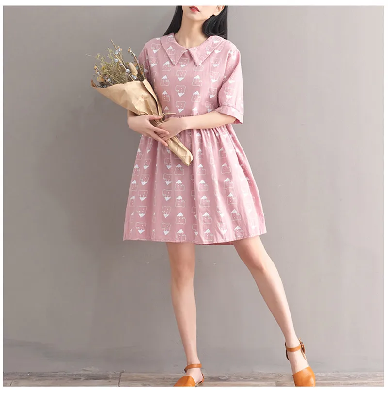 2019 японское летнее женское милое платьице аниме повседневное свободное