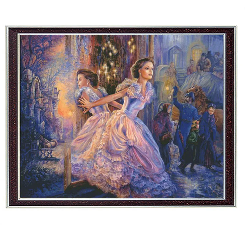 

Needlework Crafts 14CT unprinted embroidery French DMC Quality Counted Cross Stitch Kit Beautiful Woman Pictures