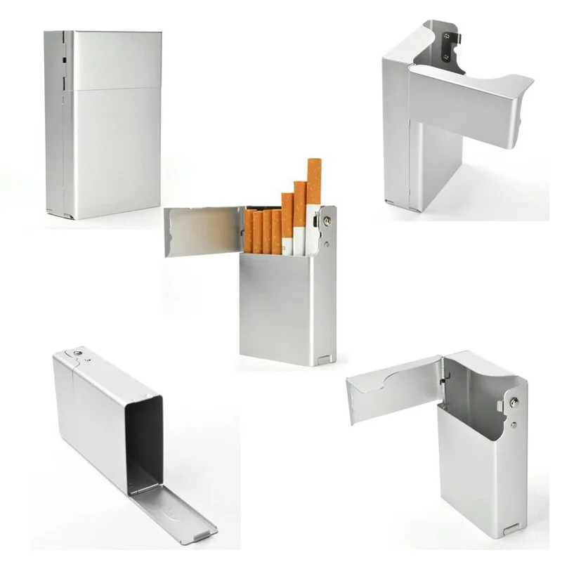 

Side Open Cigarette Holder Packing Aluminum Cigarette Cases Tobacco Box For Men Cigar Case Pitilleras Para 20 Cigarrillos