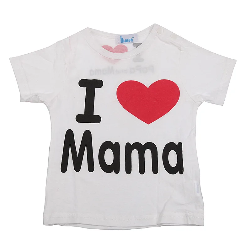 Модный дизайн летняя тонкая футболка с короткими рукавами и надписью Love Mom and Dad