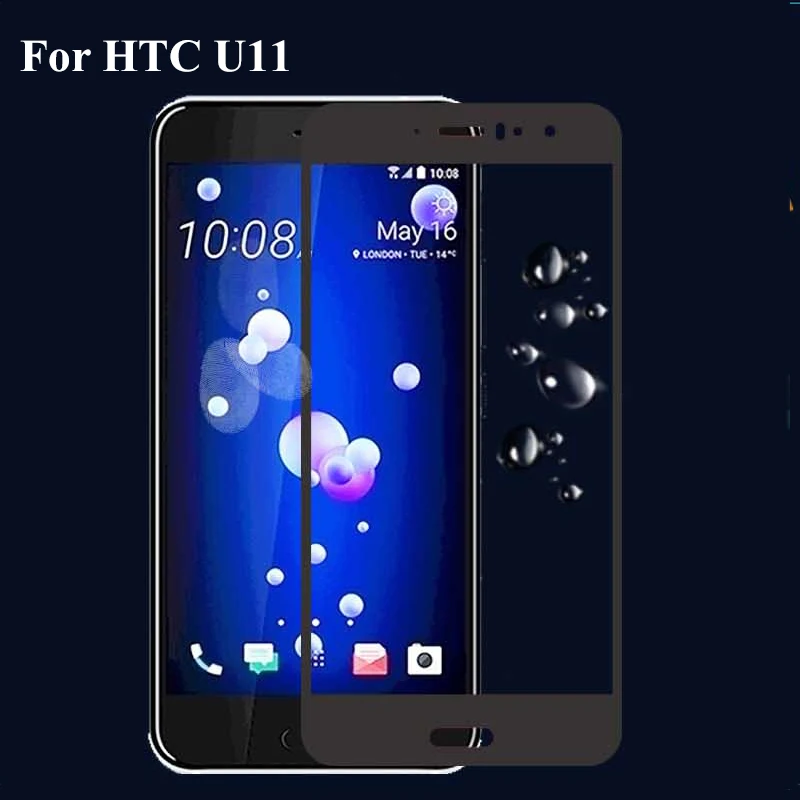 

5PCS Black Ultra-Thin screen protector Tempered Glass For HTC U11 U 11 full Screen protective For HTC U11 U 11