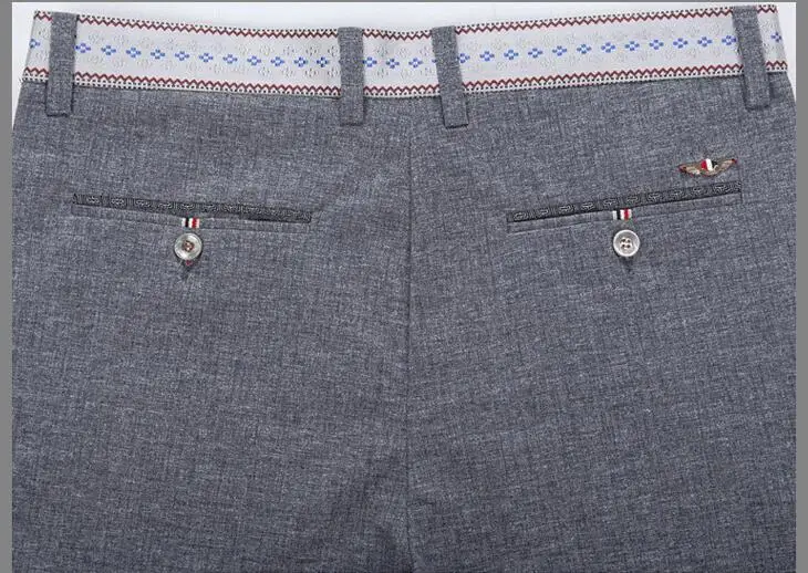 Новых Людей Прибытия Брюки Упругие Случайные Slim Fit Черный Серый Мужские Бизнес