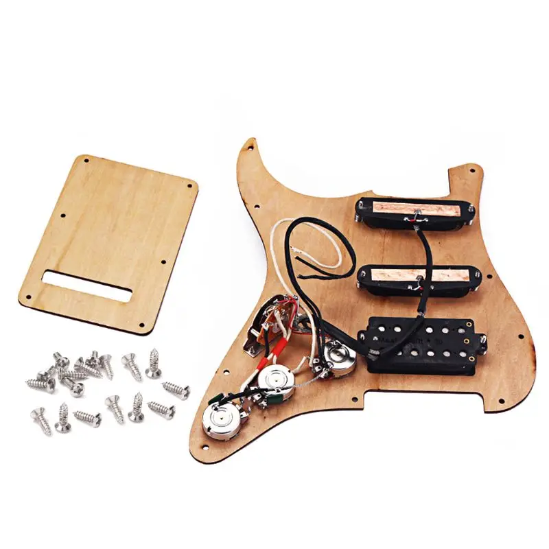 Гитара Pickguard Prewired SSH набор Alnico V Полный Деревянный Стиль Изысканный для ST правшей |