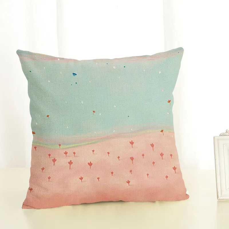 North American new linen pillow Plant hug pillowcase sofa can be customized | Дом и сад