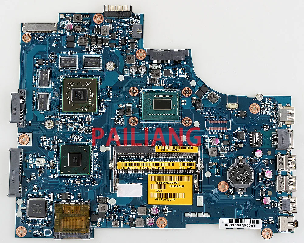 Pailiang материнская плата для ноутбука DELL 15R 3521 5521 I3 PC материнская плата CN-00P6TK 00P6TK VAW00 LA-9101P LA-9104P полный tesed DDR3