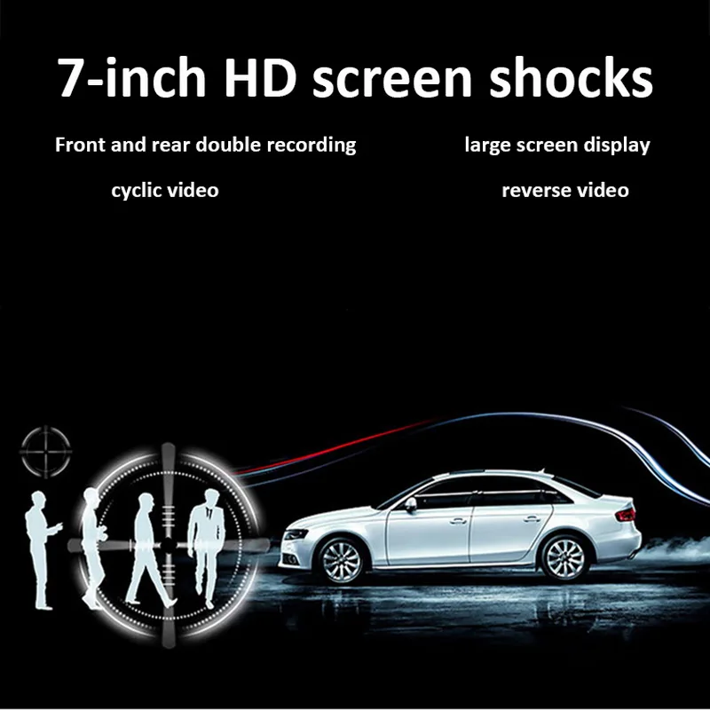 7 &quotавтомобильный видеорегистратор камера Full HD 1080 P с двойным объективом