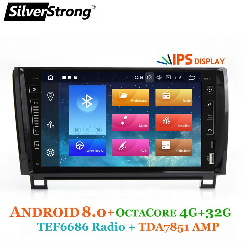 SilverStrong 8 ядерный Android8.0 9 дюймов ips автомобильный DVD gps для Toyota Tundra Sequoia Android Радио нет