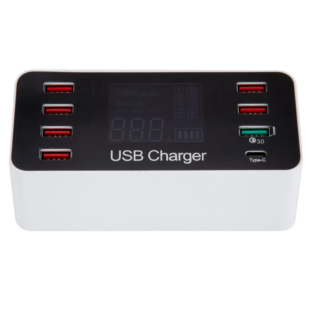 Зарядное устройство Carprie с USB-портом и разъемом Type-C 40 Вт QC 3 0 светодиодный дисплей |