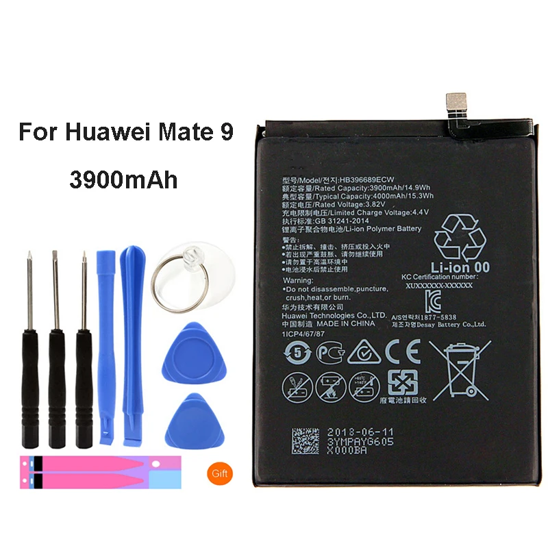 Аккумулятор для телефона HB396689ECW для huawei mate 9 mate 9, настоящий аккумулятор 4000 мАч, высококачественные Сменные Аккумуляторы+ Инструменты