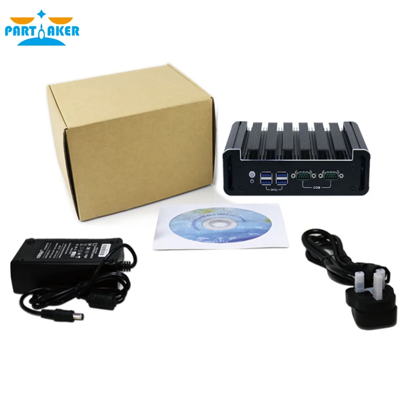 Partaker Dual Lan WIN10 WIN8 Fanless Mini PC Core Skylake i3 6100U i3 7100U Embedded SIM slot support 3G 4G module