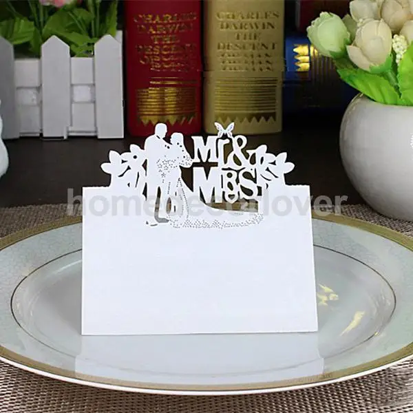 50 шт. свадебные для свадьбы вечерние имя номер место стол открытка обрезание Mr &