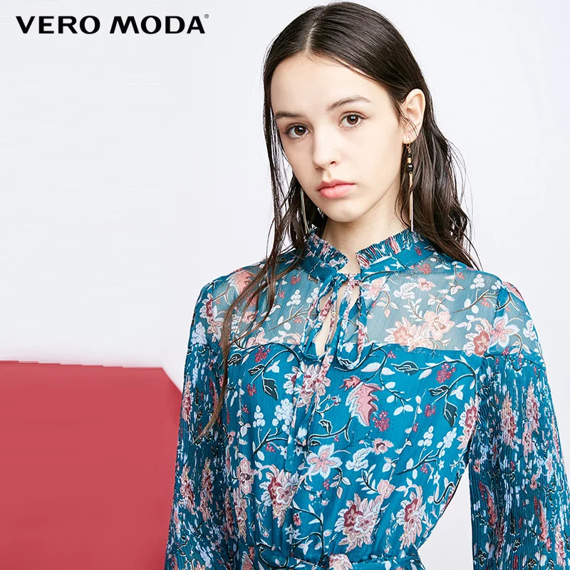 Vero Moda 2019 Весна Лето Женское платье винтажное с расклешенными рукавами А-образные