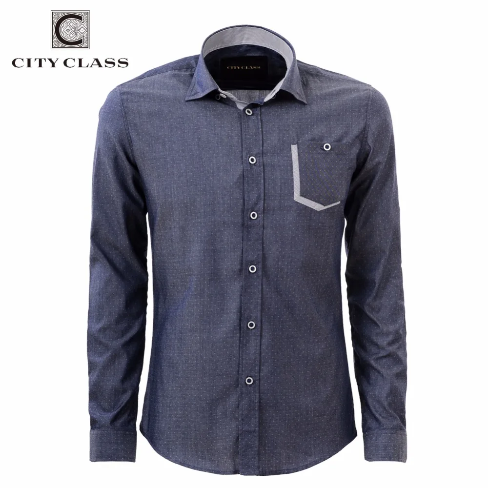 Сity Class 2016 мужские рубашки европейский размер полный рукав бизнеса формальный