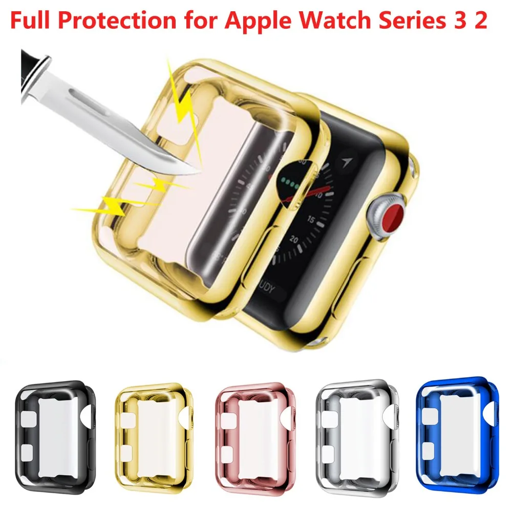 Защитный чехол из ТПУ для Apple Watch 38 мм 42 с полной защитой iWatch Series 2 3 чехол|Часы