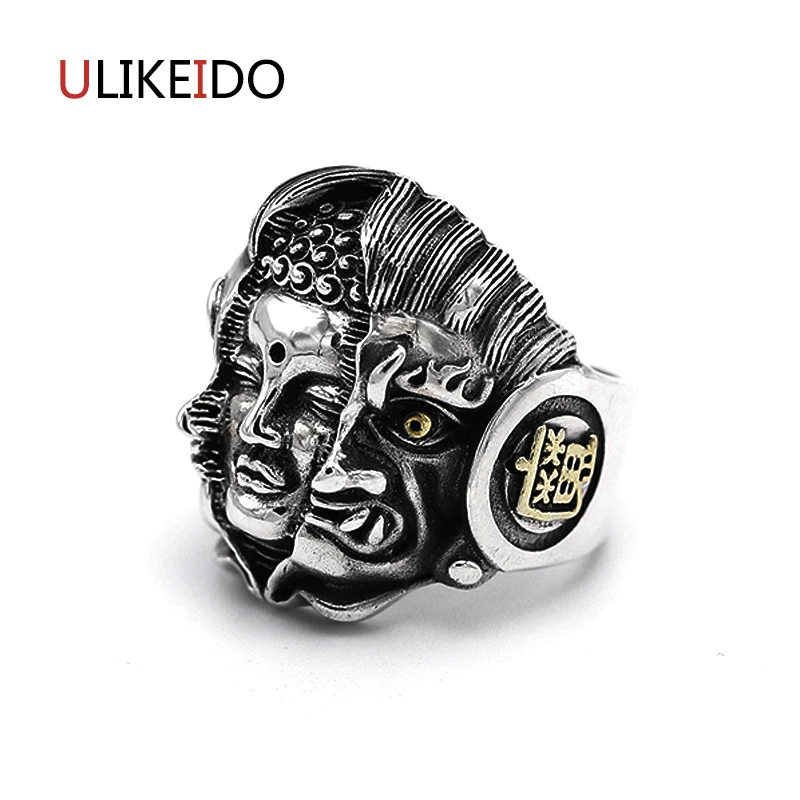

Real 925 Sterling Silver Jewelry Buddha Magic Rings Adjust Punk Thai Silver Ring With For Men And Women Birthday Gift 563