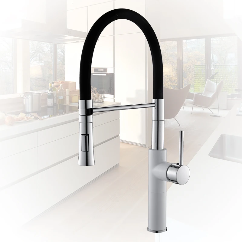 

Kitchen Faucets Chrome Kitchen Sink Crane Deck Mount Pull Down Dual Sprayer Nozzle Torneira De Cozinha Mixer Water Taps LK-9910