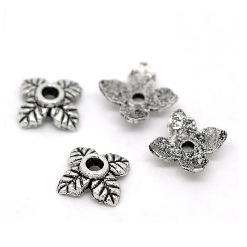 DoreenBeads 350 шт. украшенные 4 лепестками и листьями Наконечники 6*6 мм (B00468) yiwu|bead end caps|end