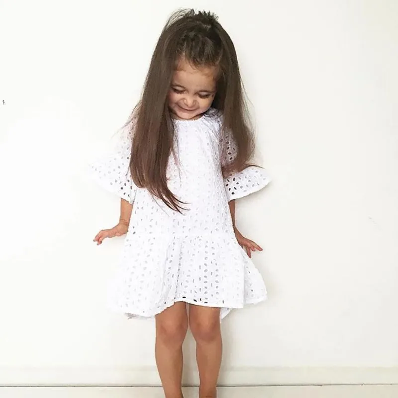 2019 Summer Newborn Baby Dress Clothes Girl Princess Fly Sleeve Lace Infant Dresses | Детская одежда и обувь