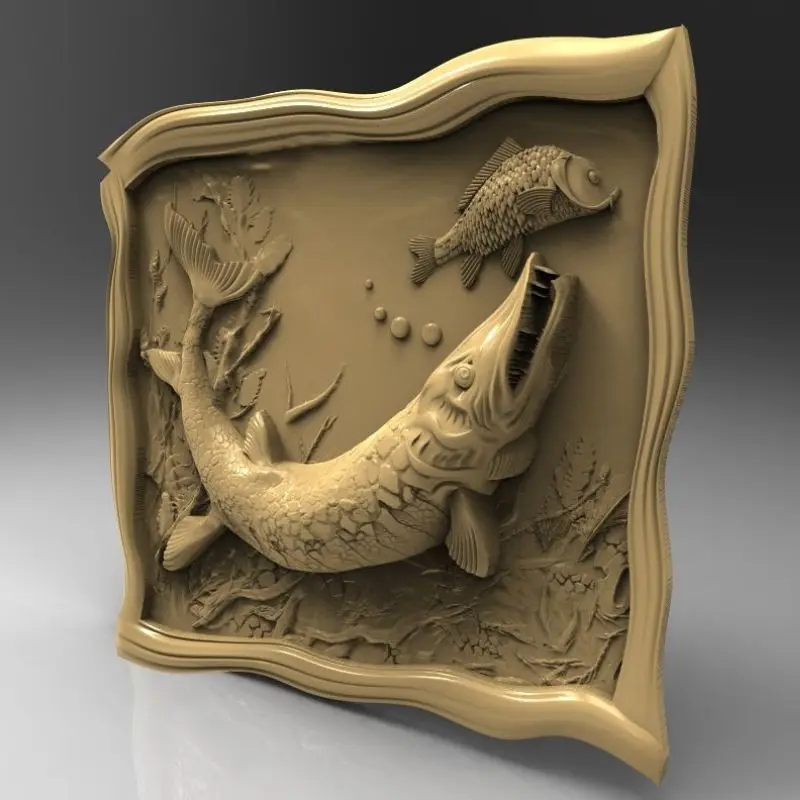 Щука 3D модель СТЛ рельефа для с ЧПУ формат мебели слоны украшение | Инструменты