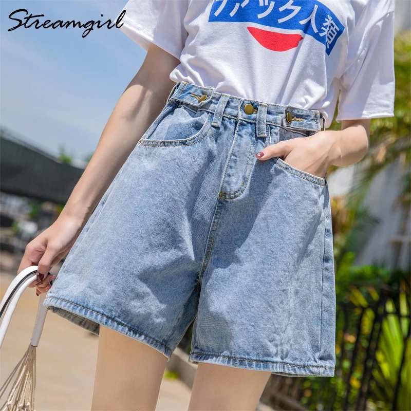 Женские винтажные джинсовые шорты Streamgirl летние с высокой талией и широкими