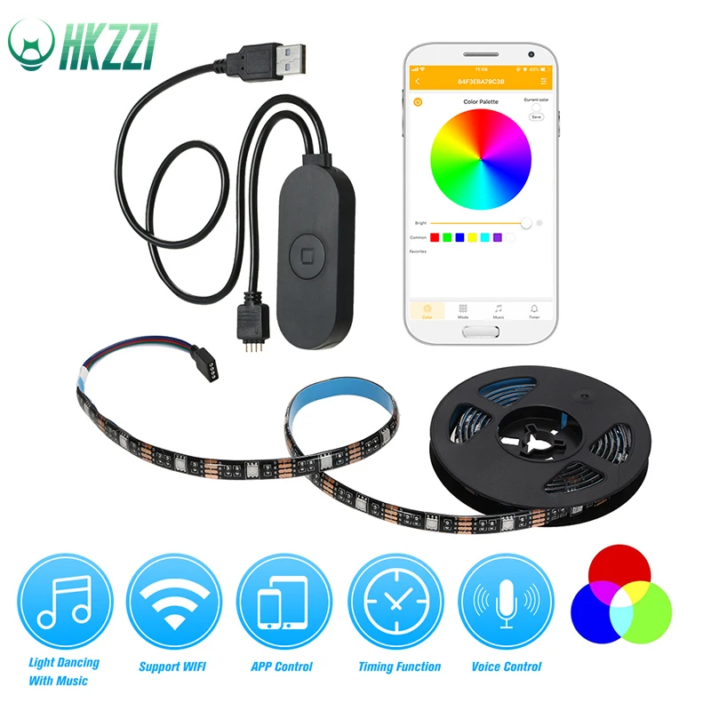 HKZZI USB PC/tv подсветка комплект приложение Wi Fi Alexa Голосовое управление Смарт RGB