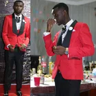 Смокинги для жениха, мужские смокинги из смесовой шерсти, Мужской Блейзер на свадьбу, выпускной ужин, куртка + брюки + галстук + жилет, A156