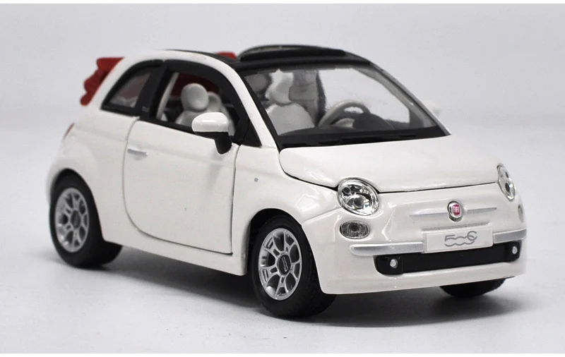 Оригинальная фабричная 1:24 FIAT 500 ABARTH 500 игрушечная машинка из сплава, игрушки для детей, литая модель автомобиля, подарок на день рождения